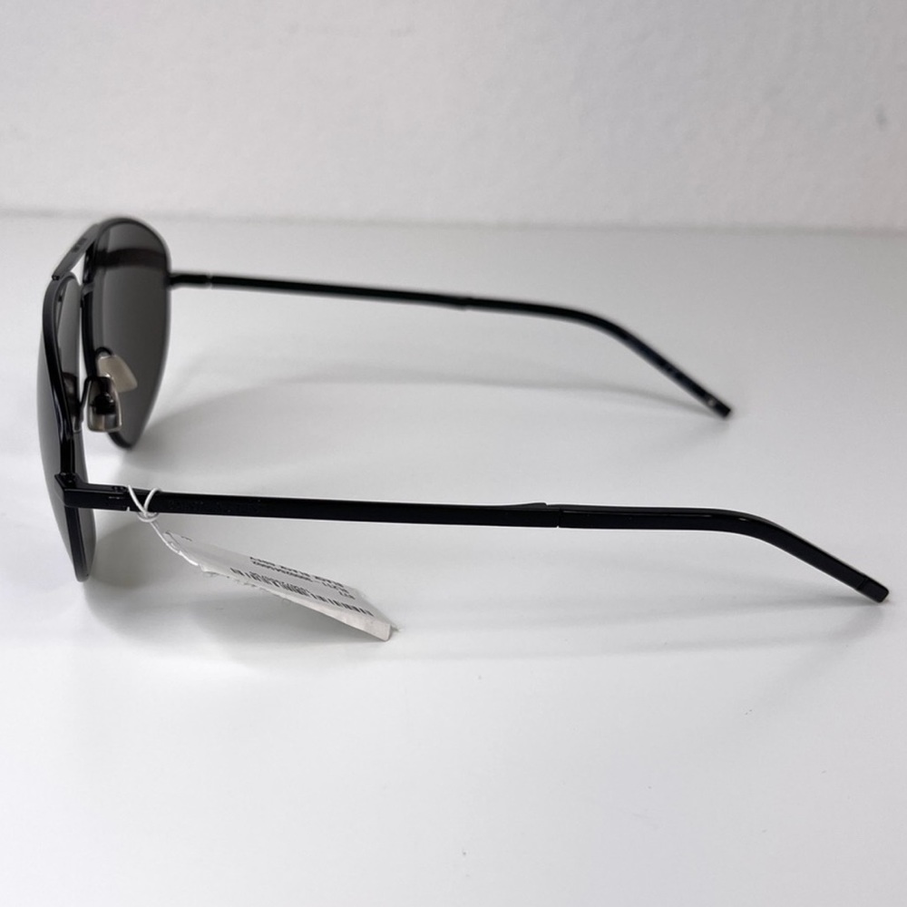SAINT LAURENT Classic Aviator Sunglasses NEW 60mm Black Polarized - Picture 5 of 14